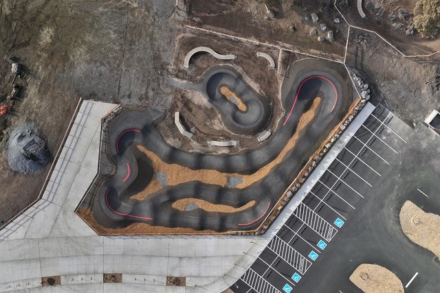 Aerial view of the new Big Sky pump track