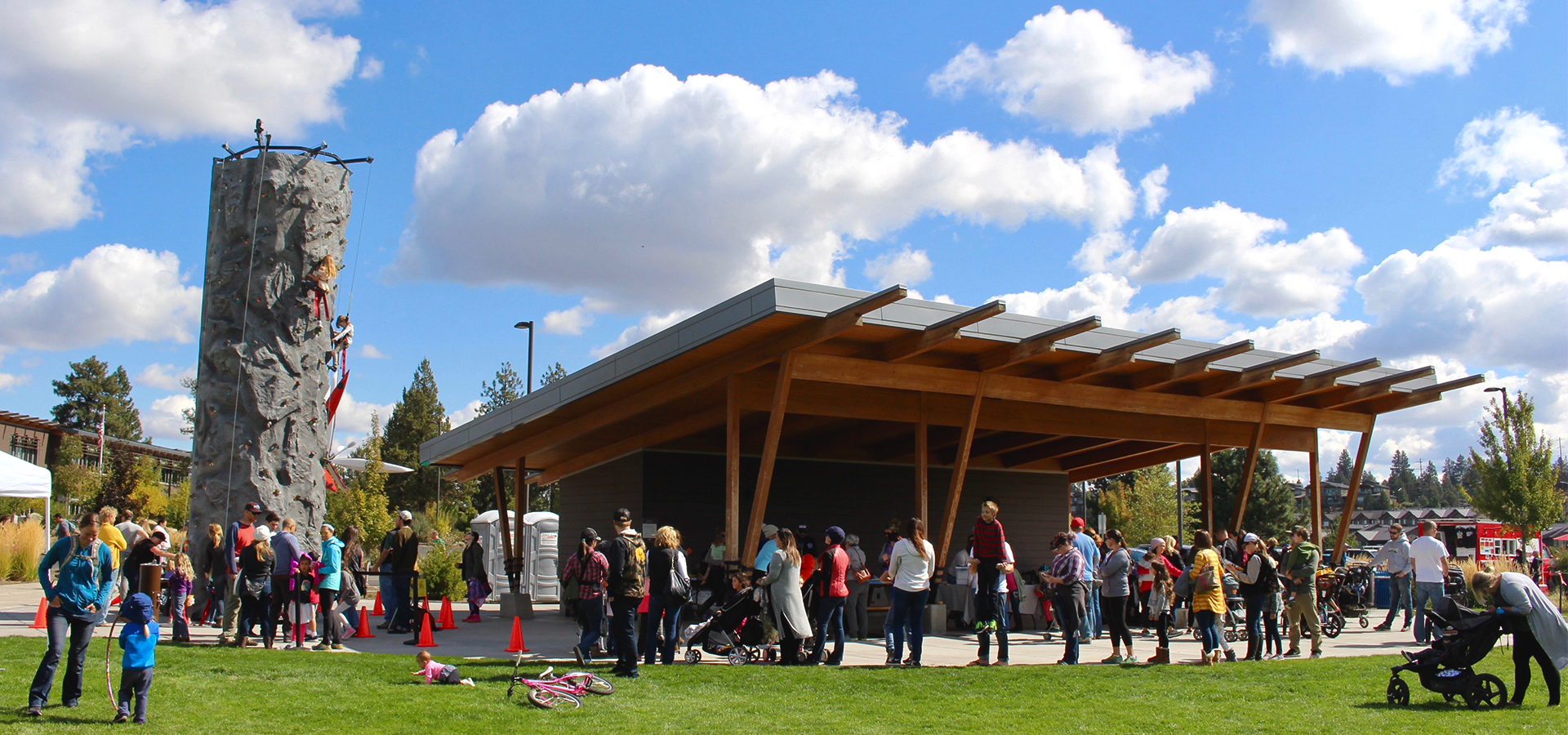 A busy community event at Riverbend Park.