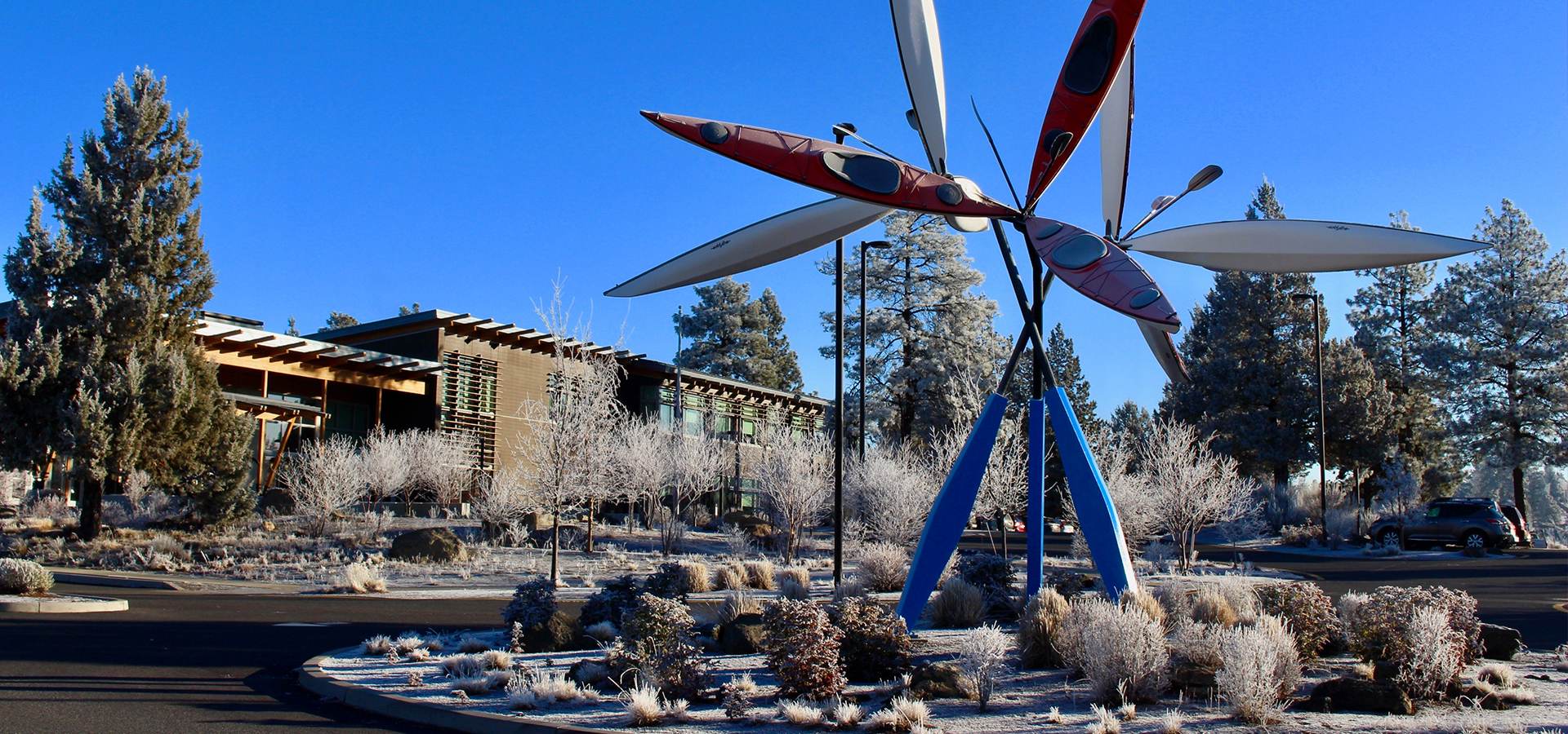 The roundabout art at Riverbend Park.