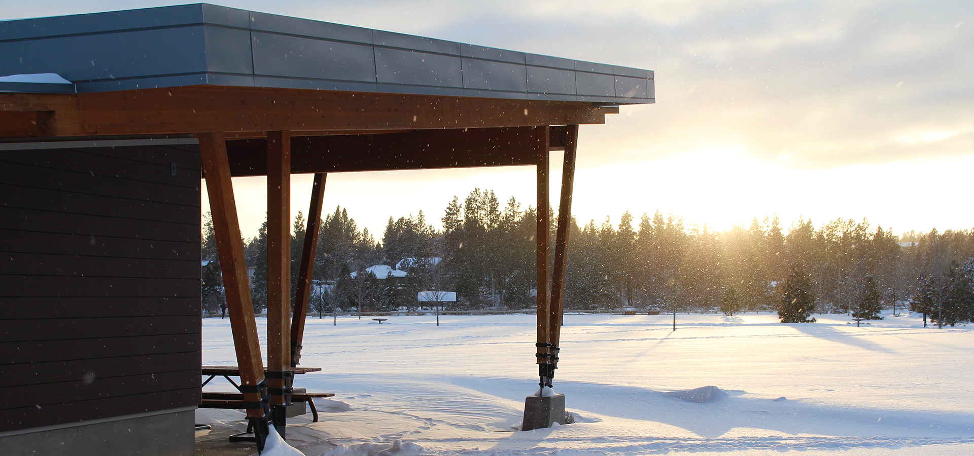 Riverbend park in the snow.