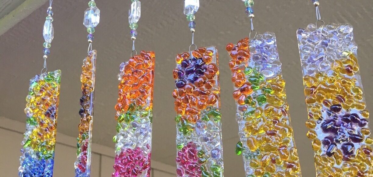 a fused glass windchime art project