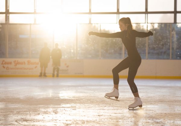 A young figure skater at The Pavilion in Bend.