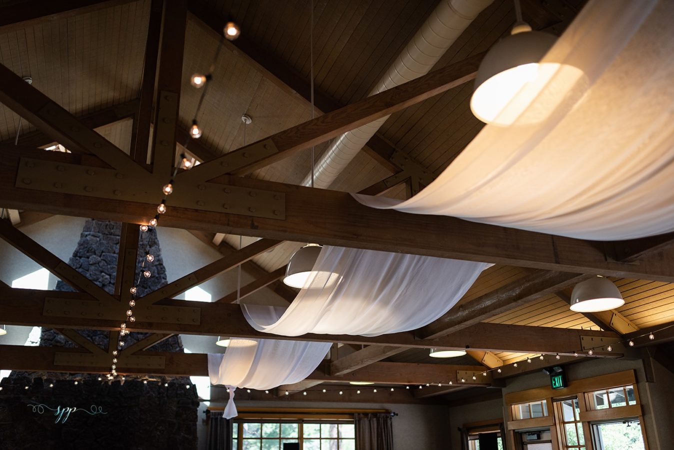 Aspen Hall - decorated ceiling view