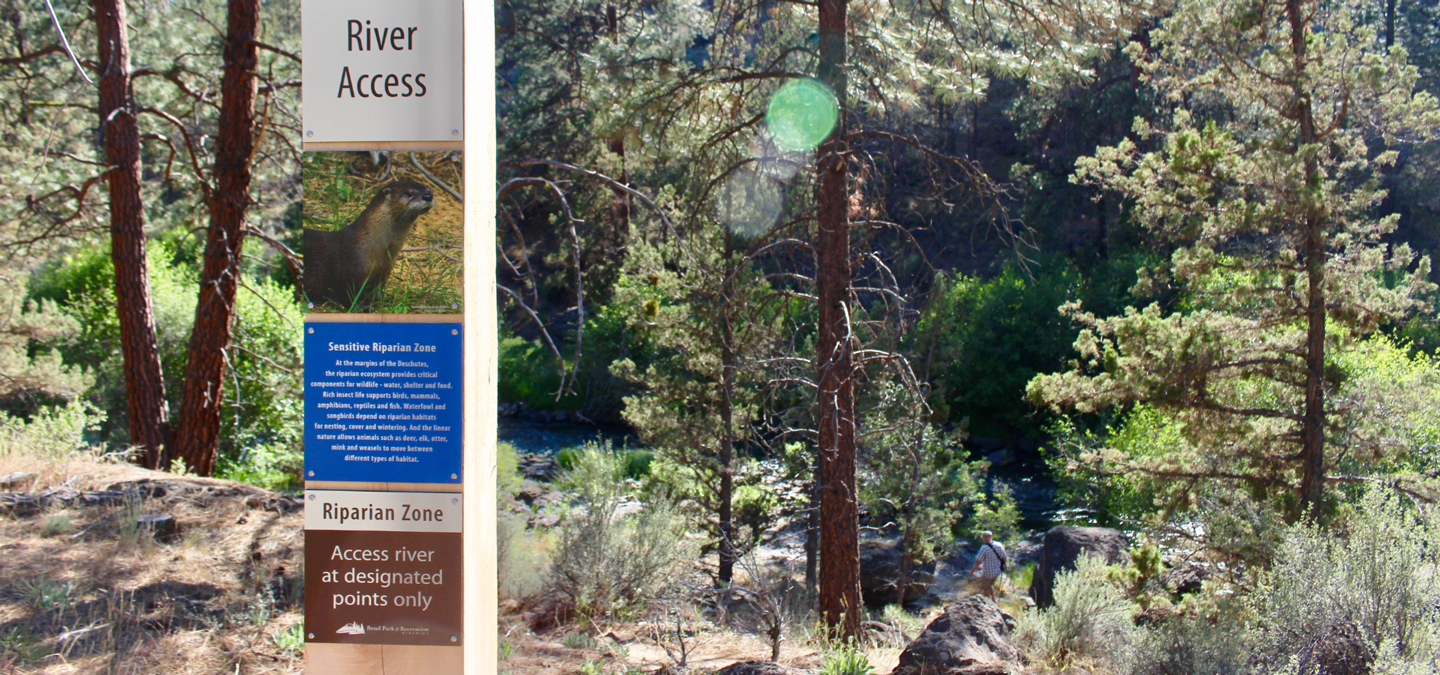 signage and trees at Riley Ranch