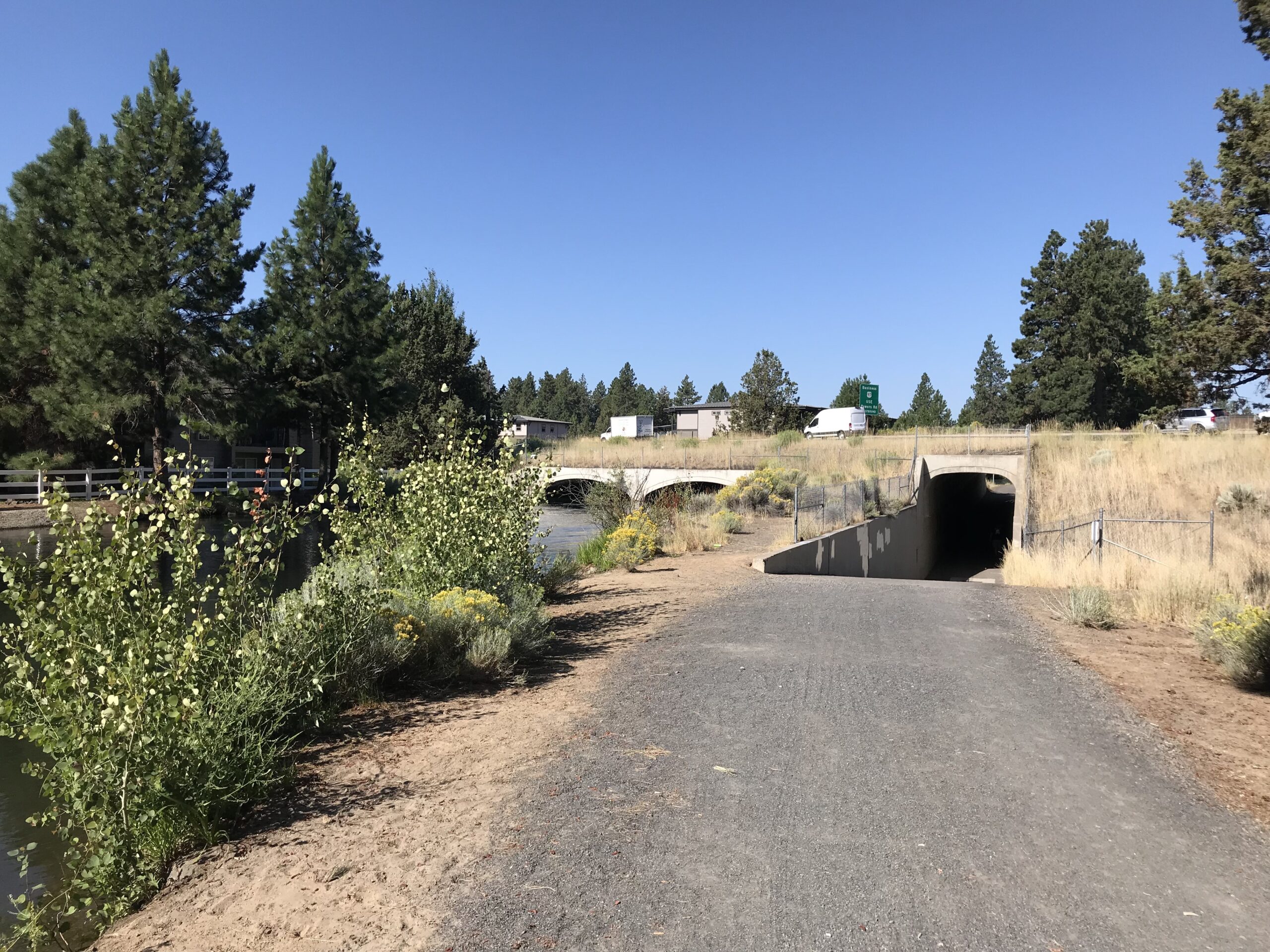 Trail with tunnel under Hwy 97