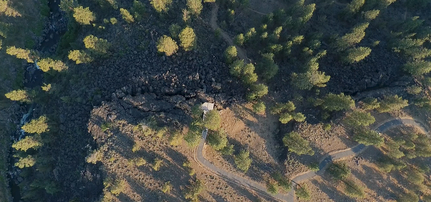 aerial of a trail at Riley Ranch