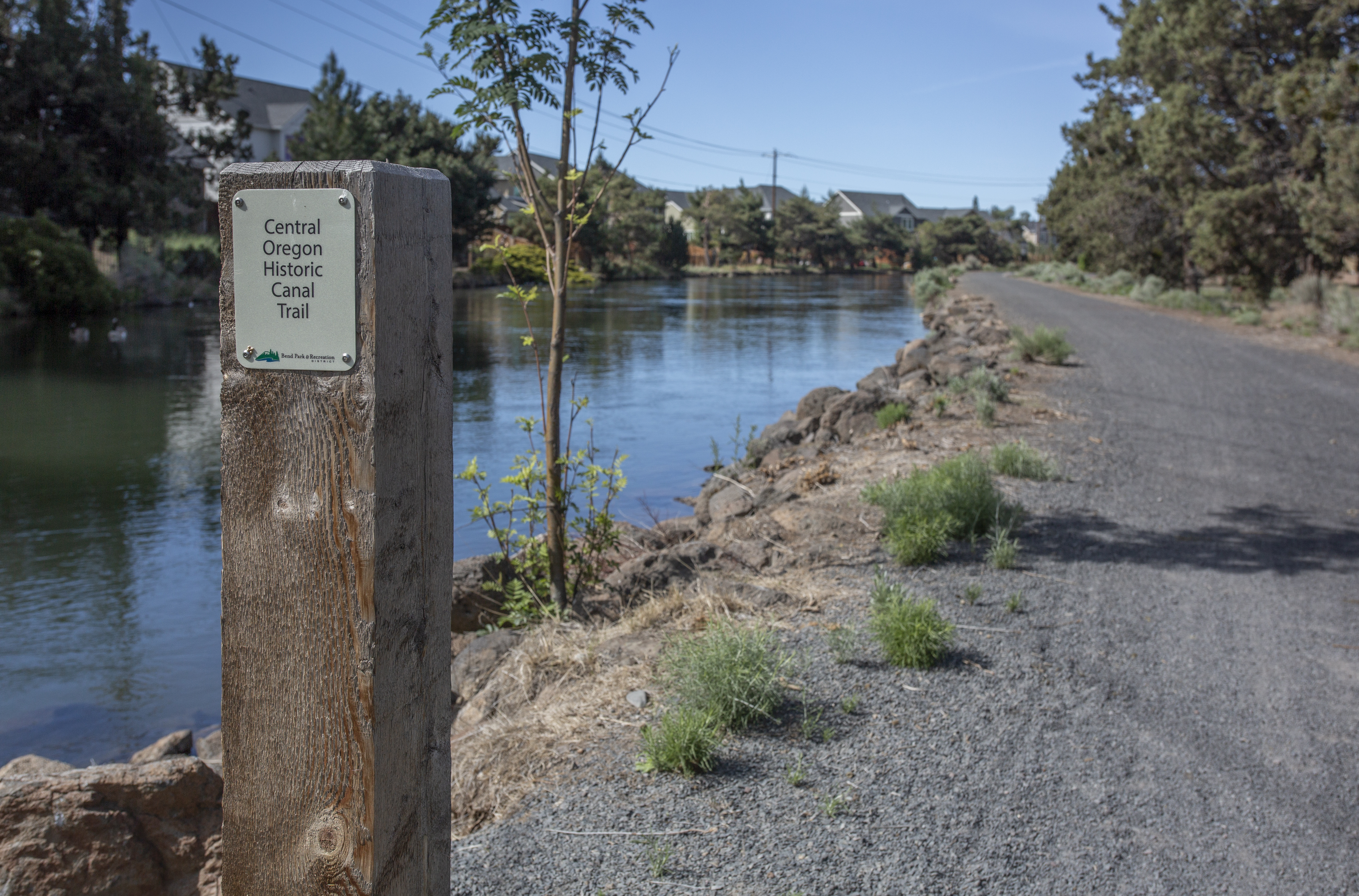 A wayfinding sign on the COHCT trail