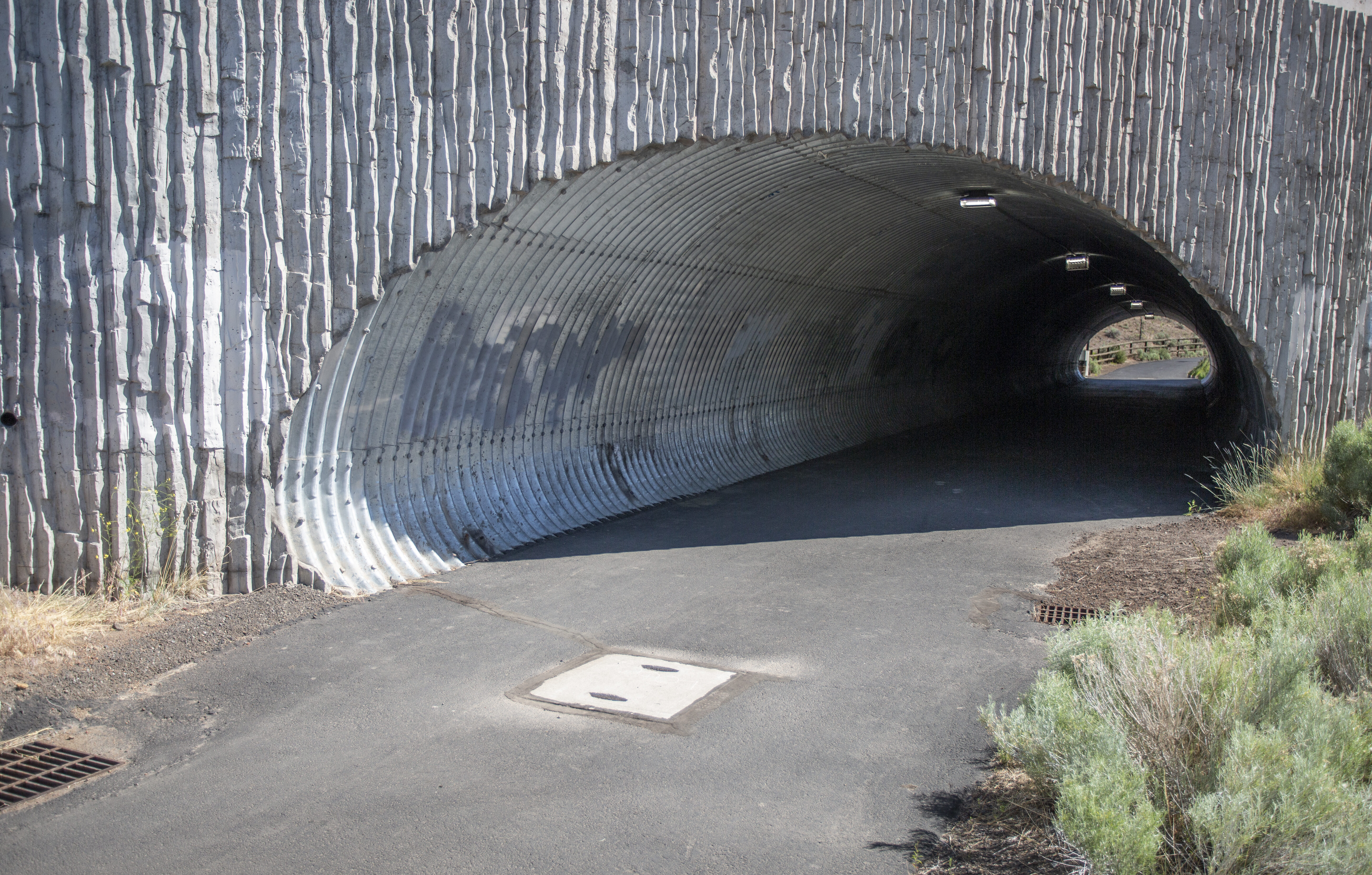 The Highway 20 underpass tunnel for the Larkspur Trail