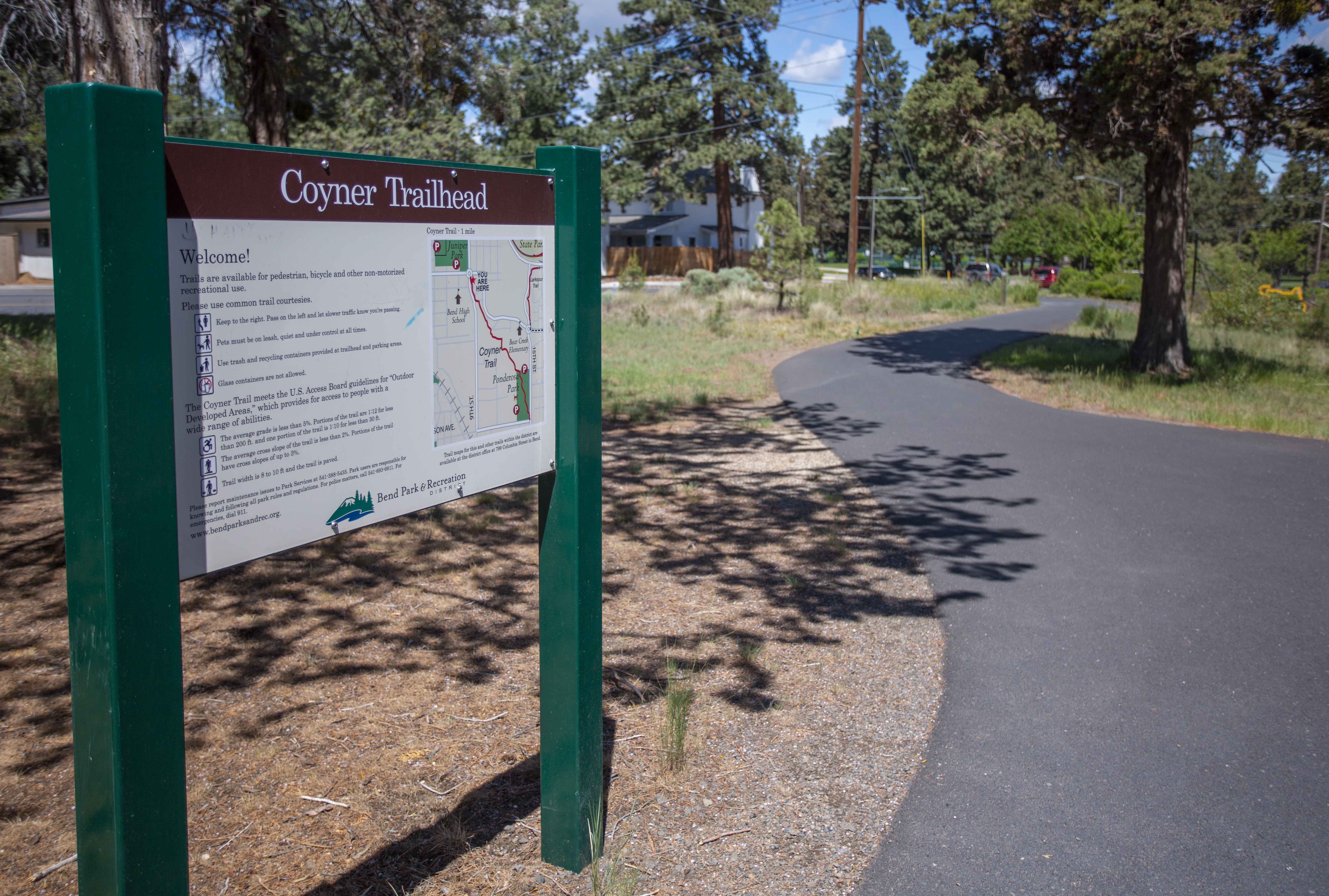 The Coyner Trailhead sign