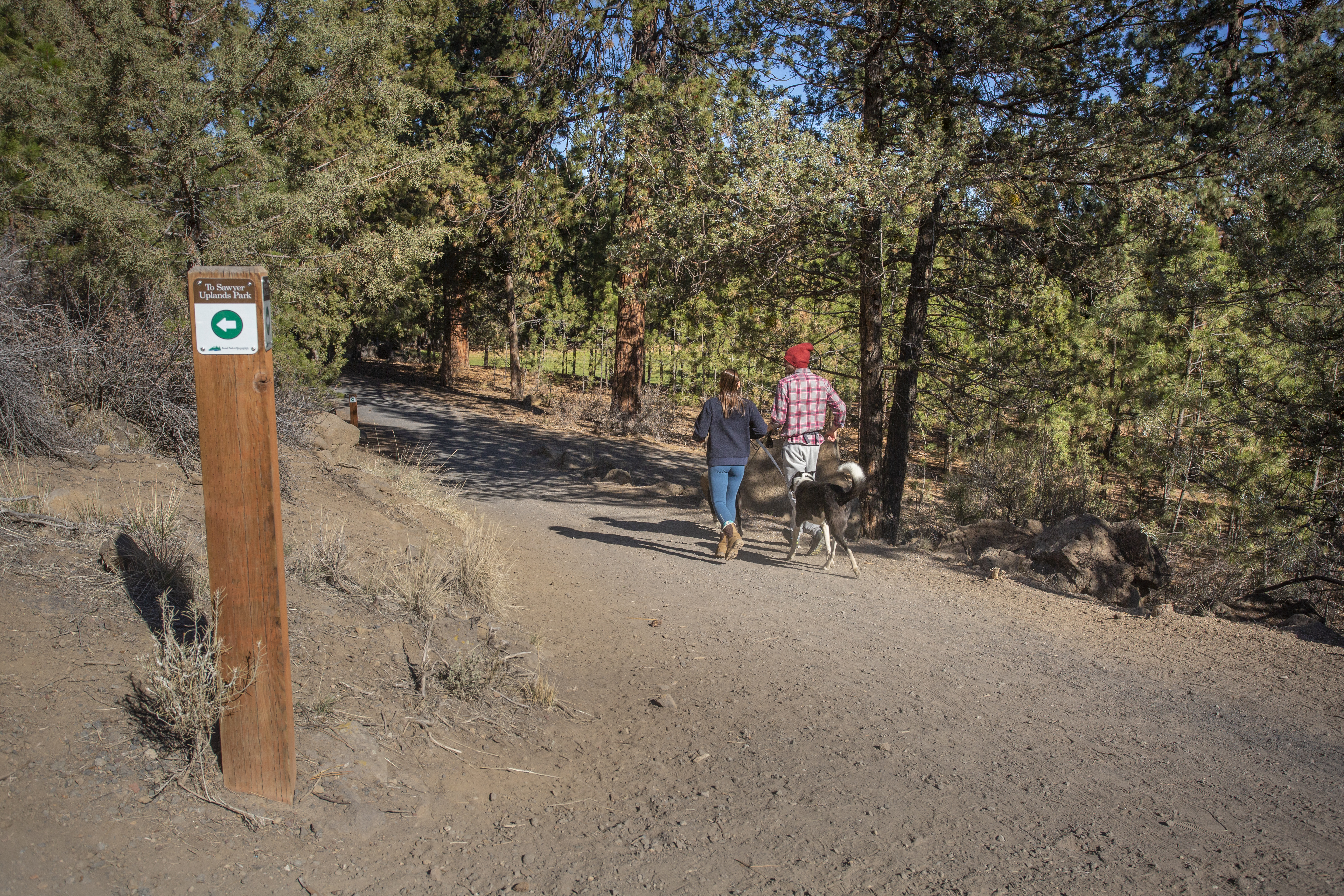 People walking on the DRT through Sawyer Park