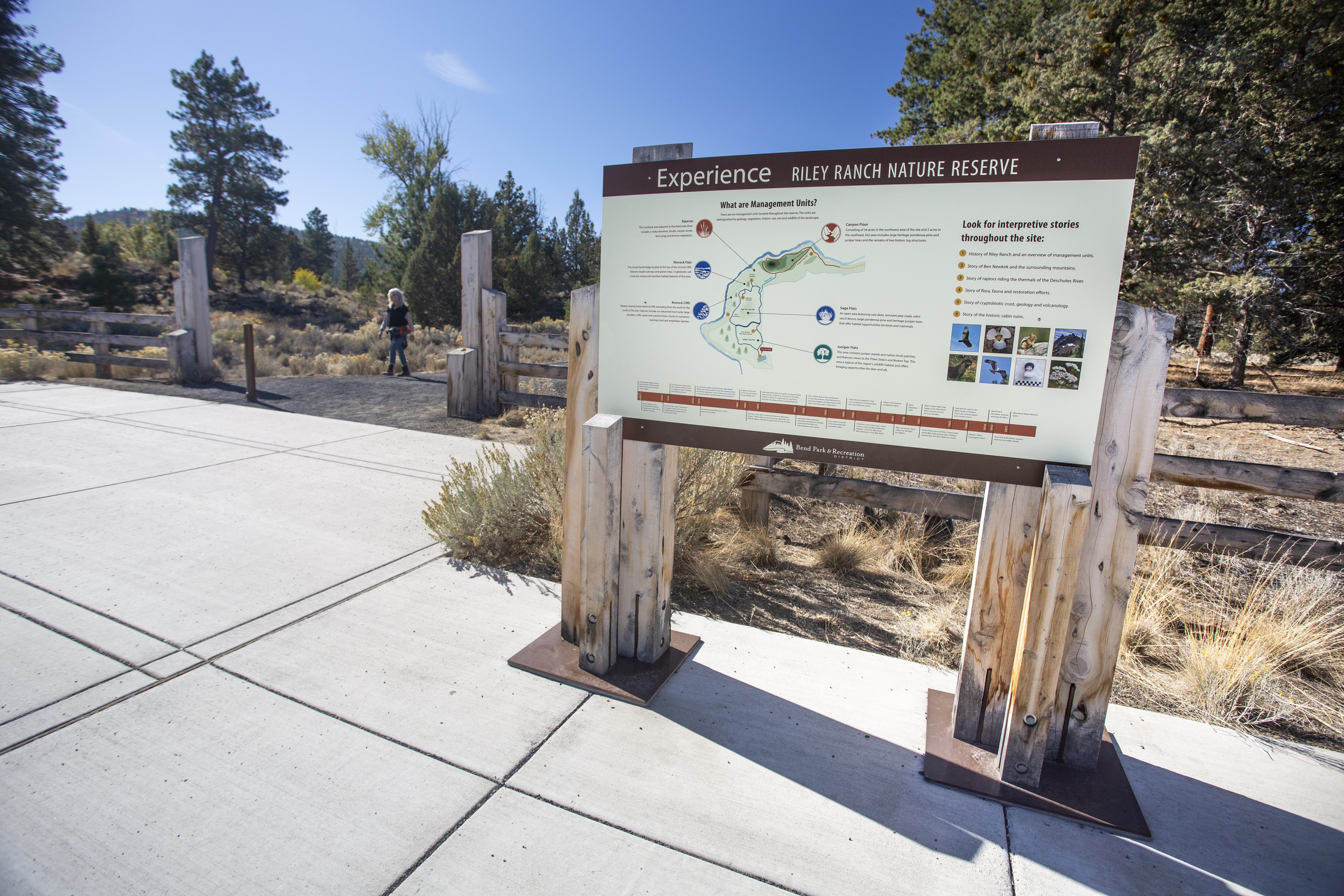 The entrance and information sign at Riley Ranch