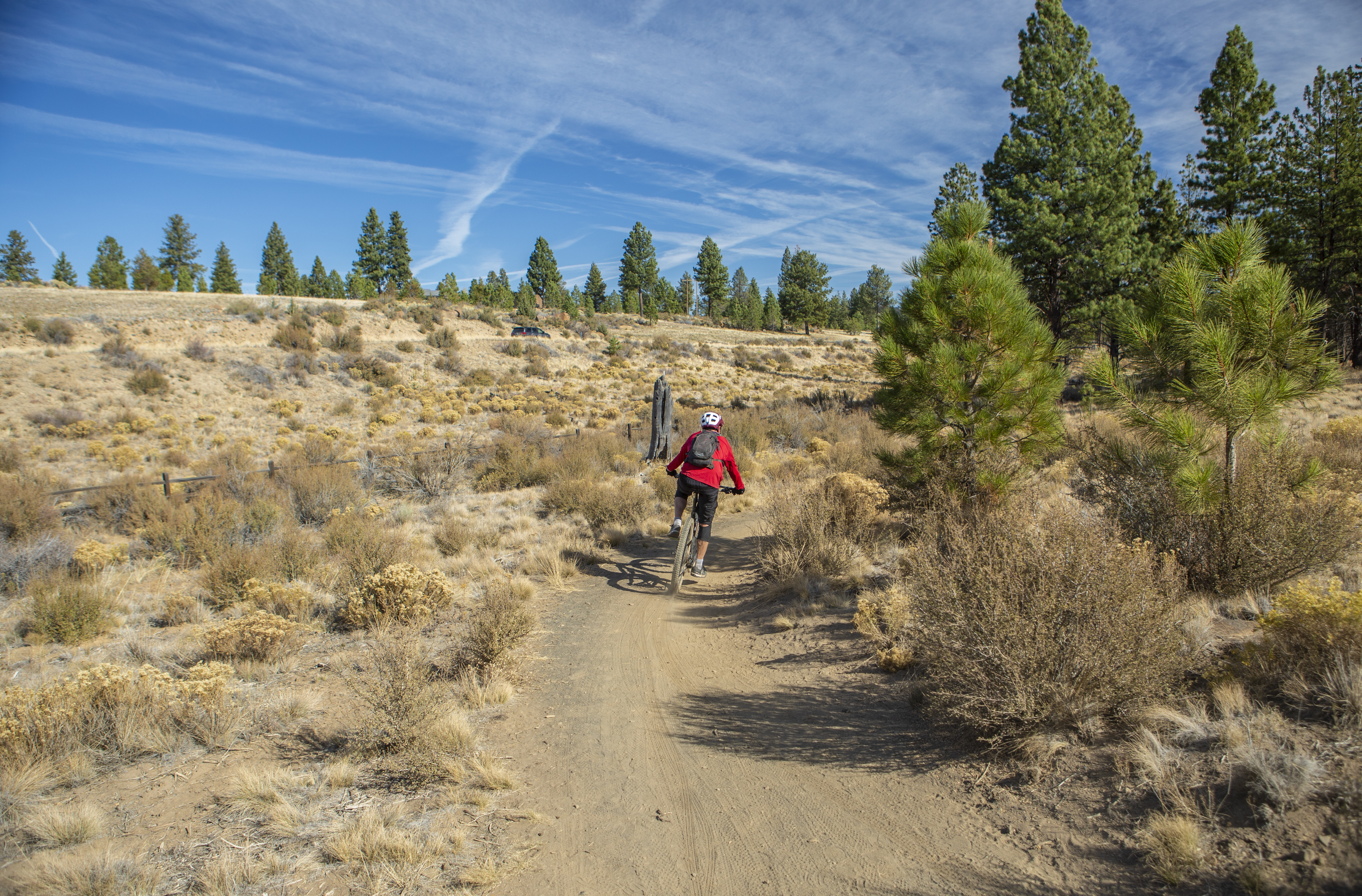 A biker on the Cascades Highland Trail