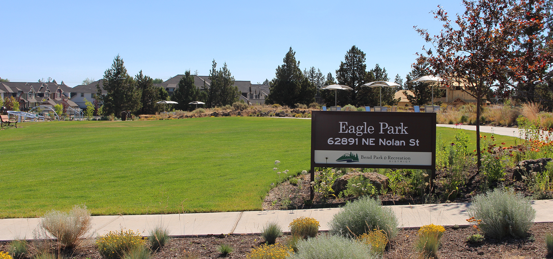 Eagle Park's entrance sign.