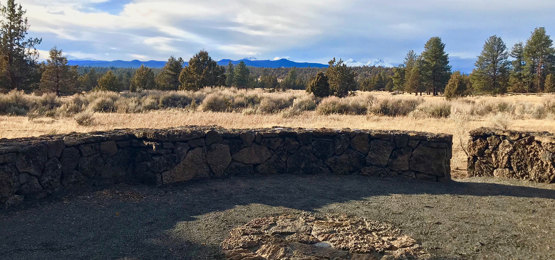 A stone ledge and lookout at Riley Ranch.