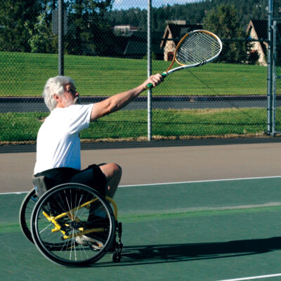 adaptive sport, wheelchair tennis, class participant.