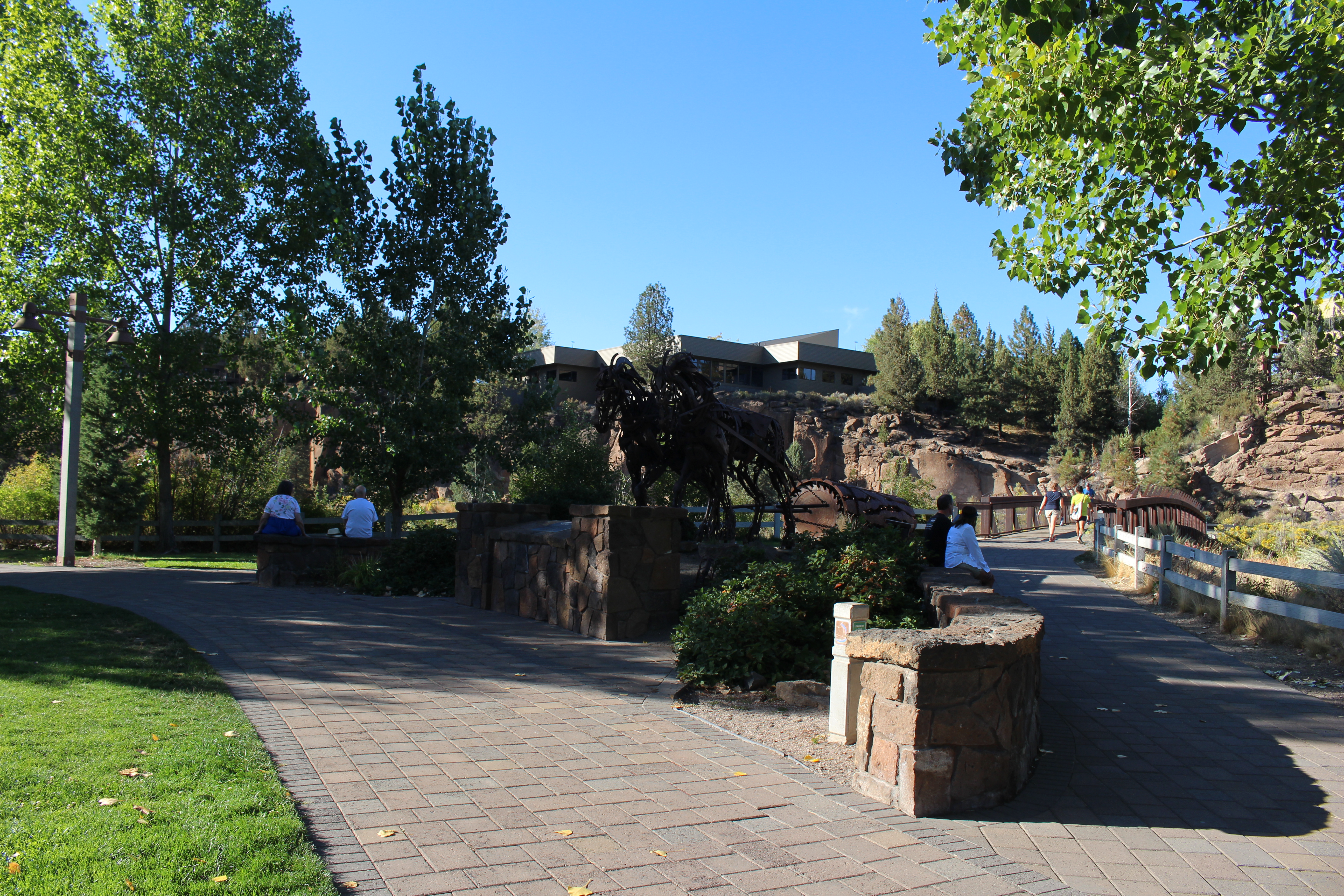 The Old Mill Reach DRT at the Farewell Bend bridge intersection