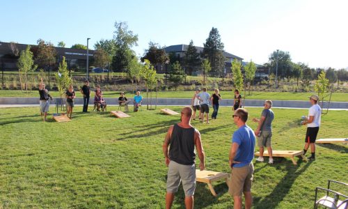 Image of an Adult Cornhole League at Bend Park and Recreation District's Pints 'n Play.