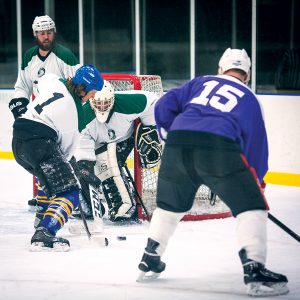 An Adult Hockey League game.