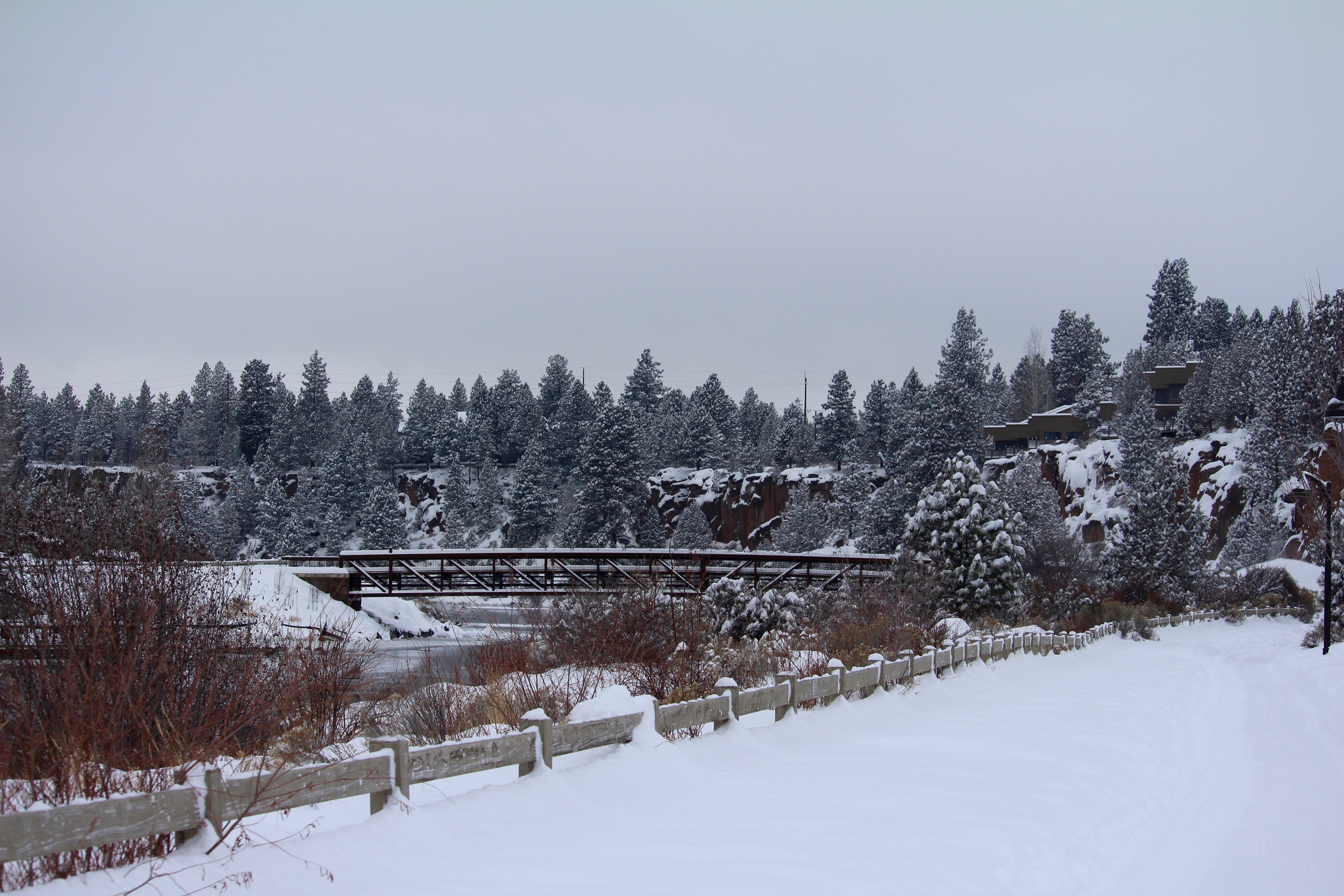 The Old Mill Reach of the DRT at Riverbend Park in winter