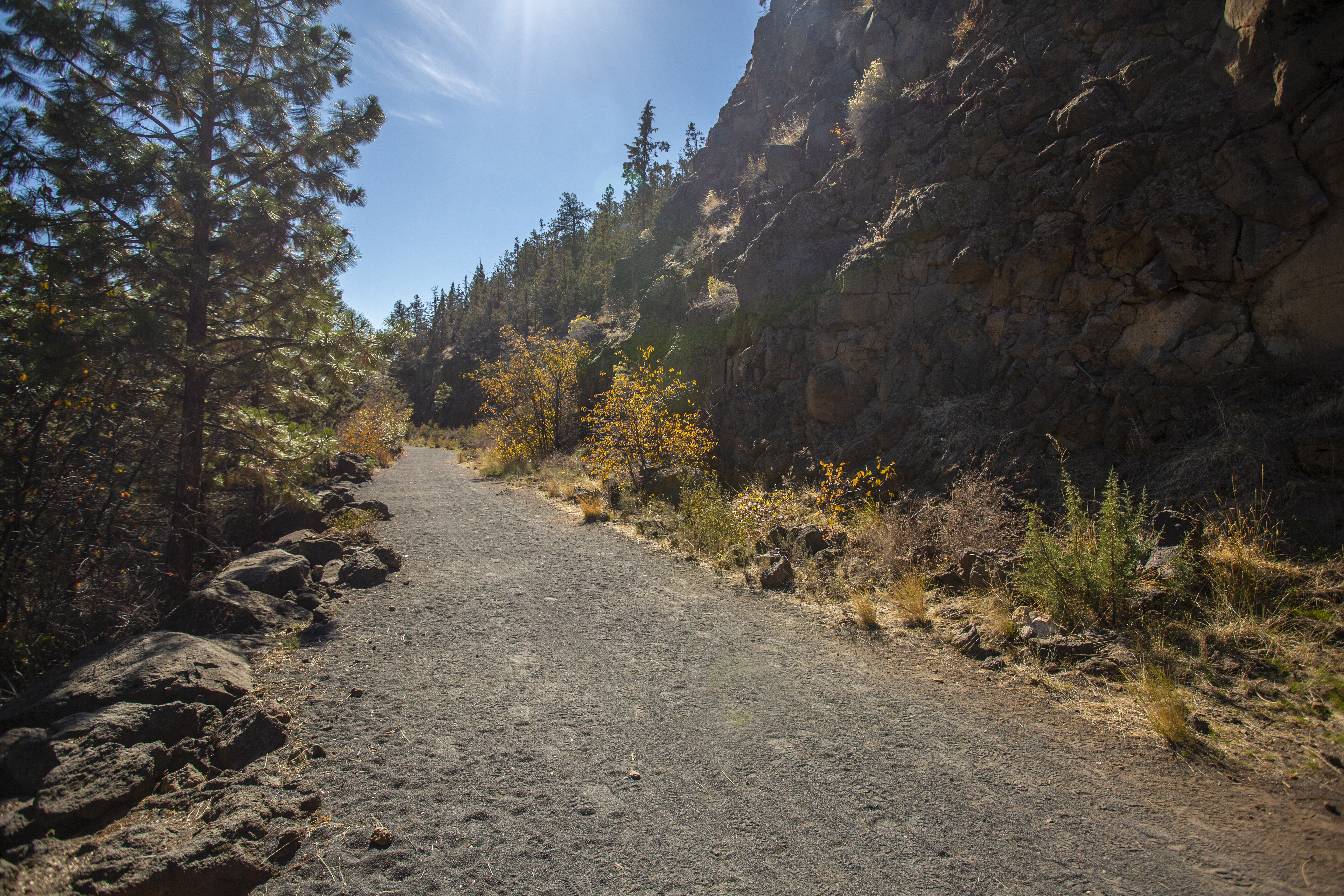 The DRT Awbrey reach along canyon walls