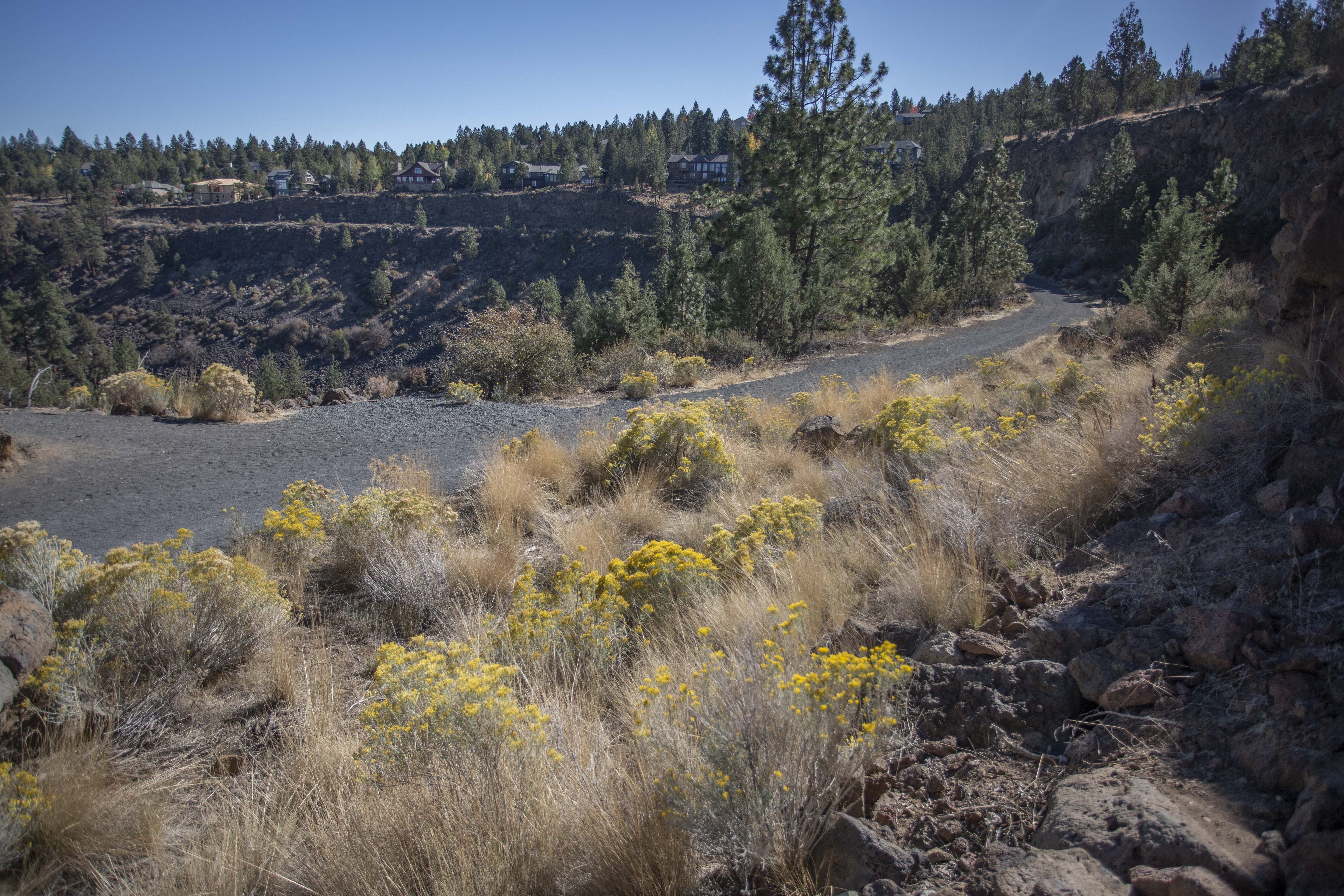 The upper section of the DRT Awbrey Reach long the canyon