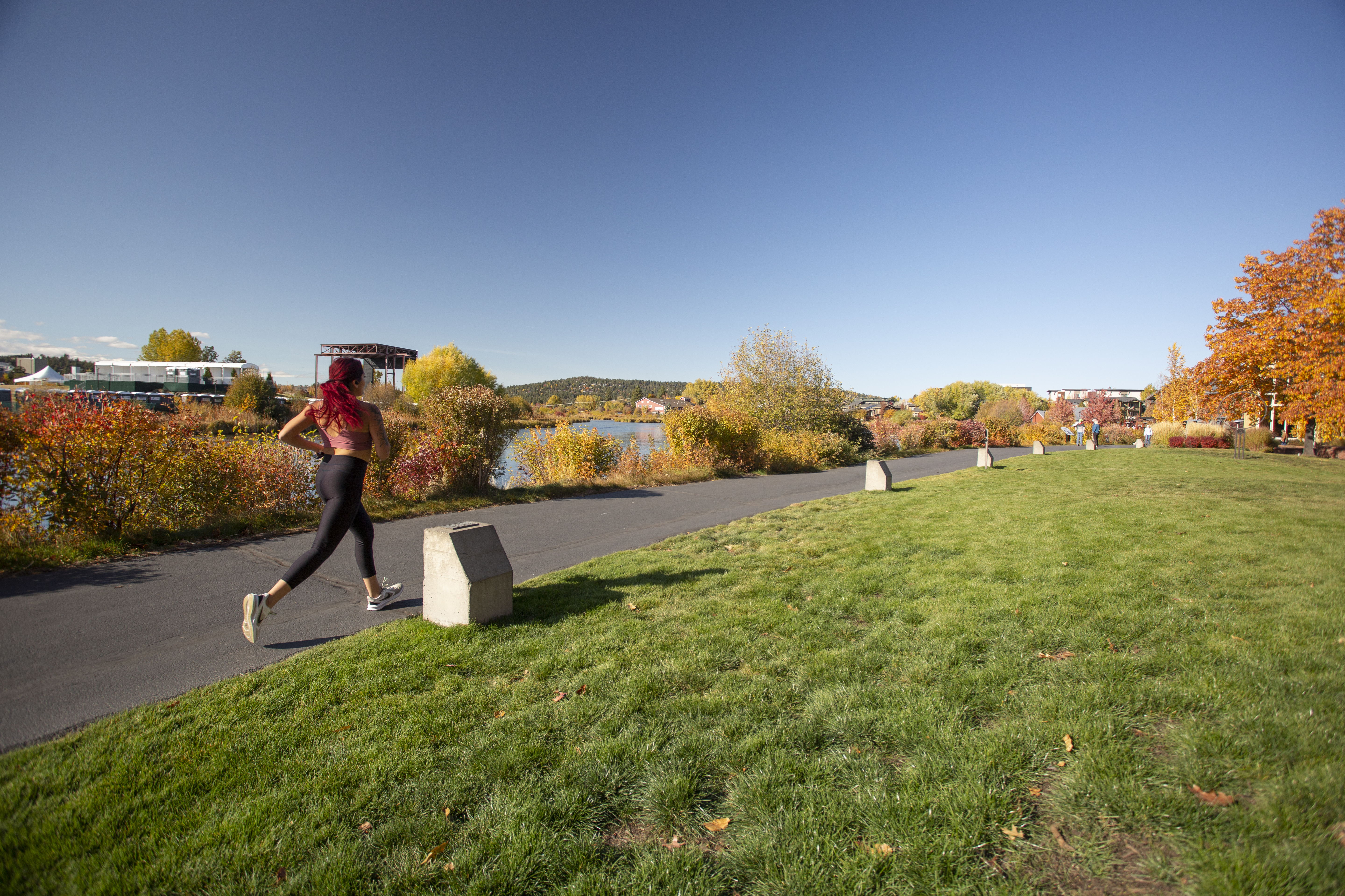 A runner using the Old Mill Reach of the DRT