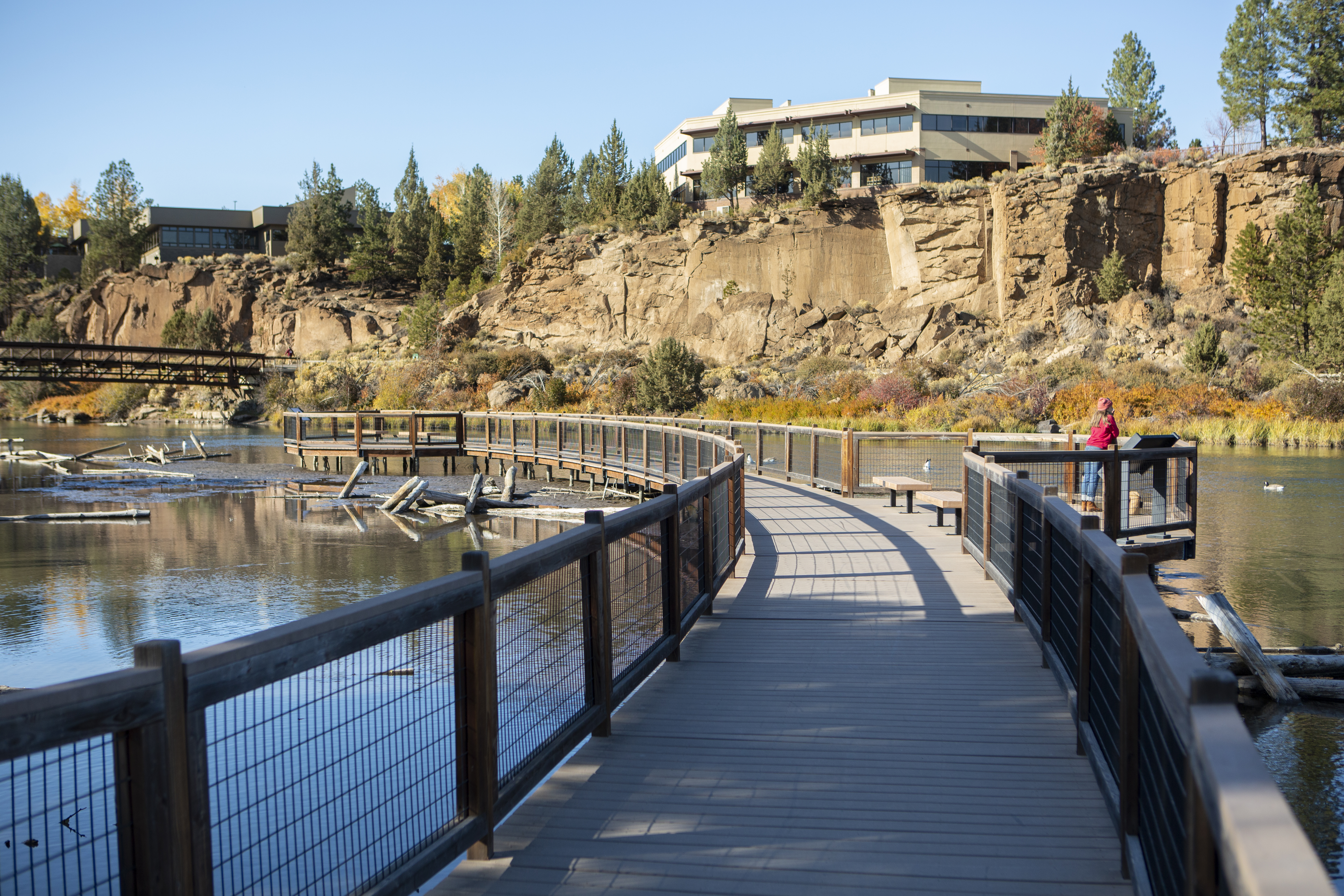 The boardwalk extension of the DRT at Farewell Bend Park