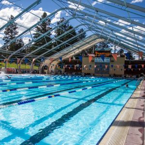 50 meter Olympic pool at Juniper Swim and Fitness Center.