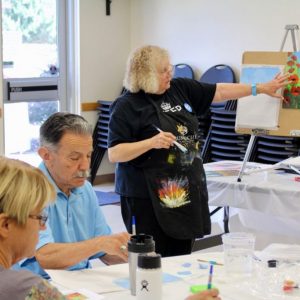 Image of a Sage Brusher's art class at the Bend Senior Center.