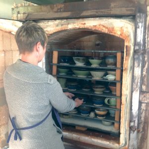 The gas pottery kiln at the Art Station.