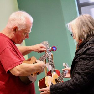 A music class at the senior center.