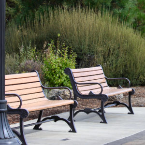 Adopted park benches in Riverbend Park.