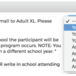 Image demonstrating how to answer registration questions.