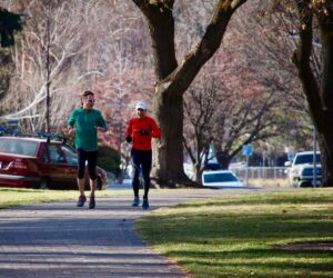 People running in Drake Park