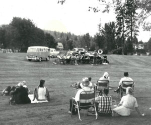 Enjoying music in Drake Park - 1960's