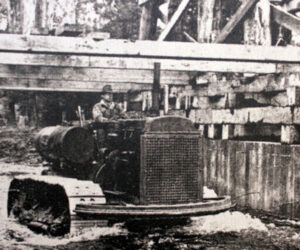 construction of the old shevlin train trestle