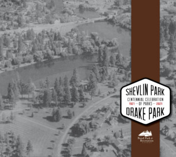 aerial of Drake Park in the olden days