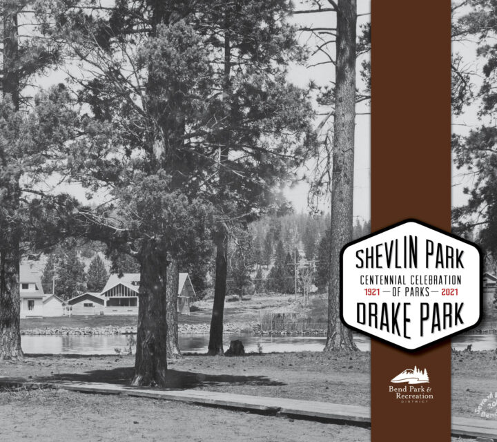 a vintage photo of drake park and mirror pond