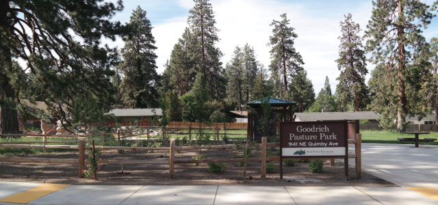Image of Goodrich Pasture Park entrance.