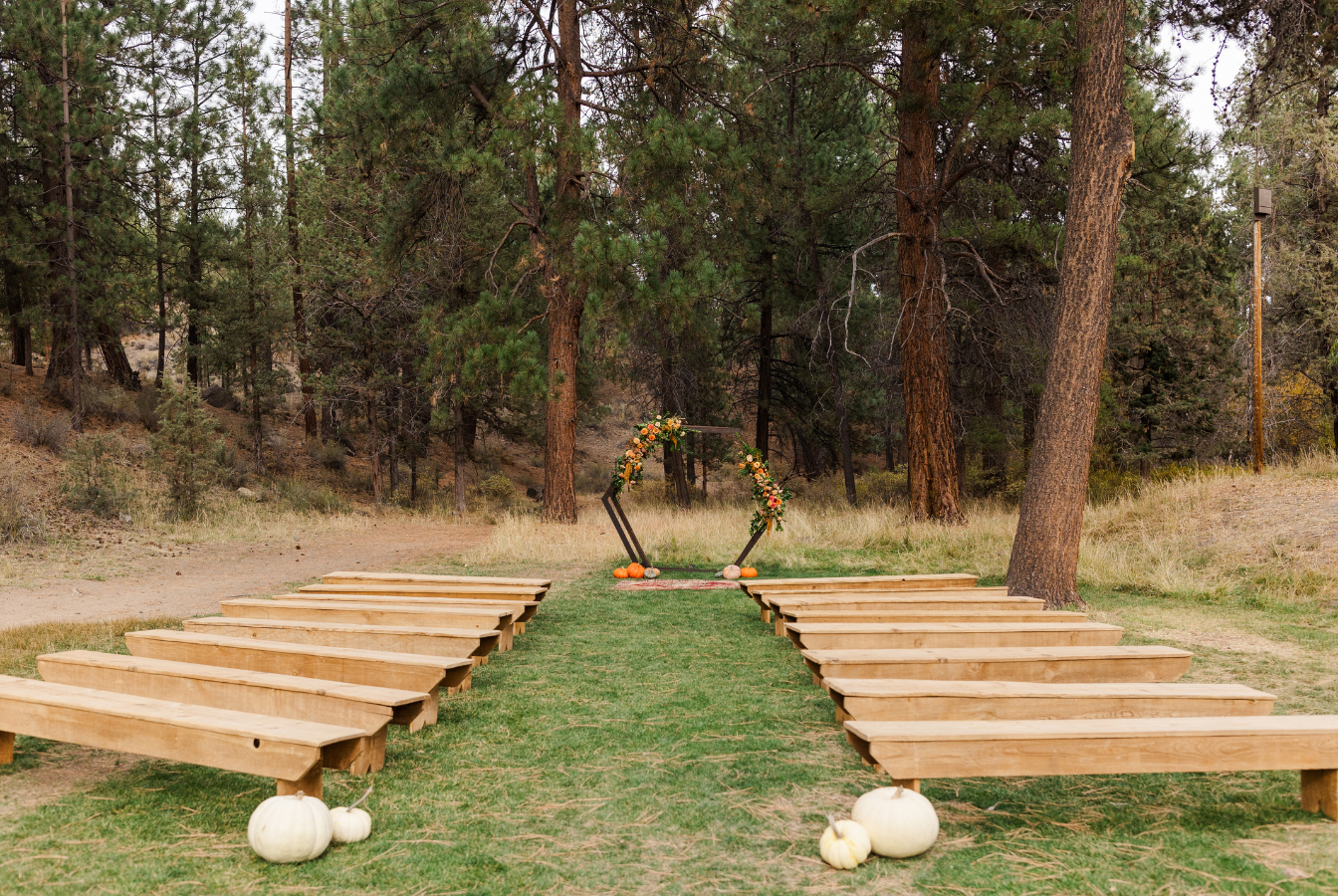 Aspen Hall - Outdoor Backside Ceremony with Arbor