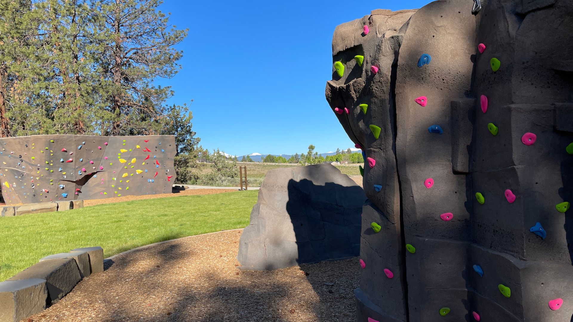 a bouldering structure at alpenglow park