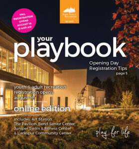 Fall Playbook cover with image of Larkspur Community Center