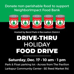 graphic with information about a holiday food drive