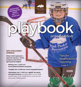 Winter 2023 Playbook cover featuring young hockey player