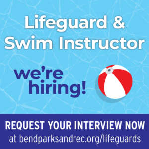 Banner image hiring for lifeguard or swim instructor position.
