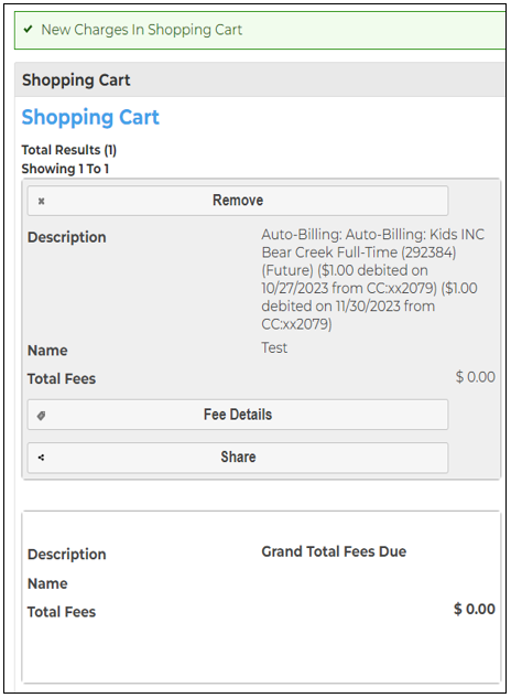 screenshot of auto billing instructions highlighting shopping cart with auto-billing in it