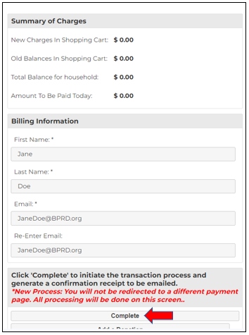 screenshot of auto billing instructions highlighting how to complete auto-billing