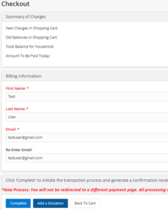 screenshot of the cancellation checkout