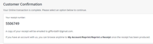screenshot of the cancellation confirmation