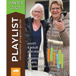 Winter 2025 Playlist cover with two adults smiling and holding a glass wind chime